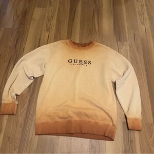 GUESS Men's Gradient Tan Crewneck Sweater